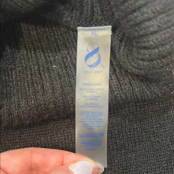 Black Après Ski Sweater with Red and Cream Stripes - Picture 2 of 4